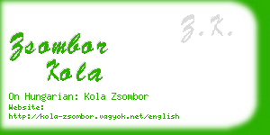 zsombor kola business card